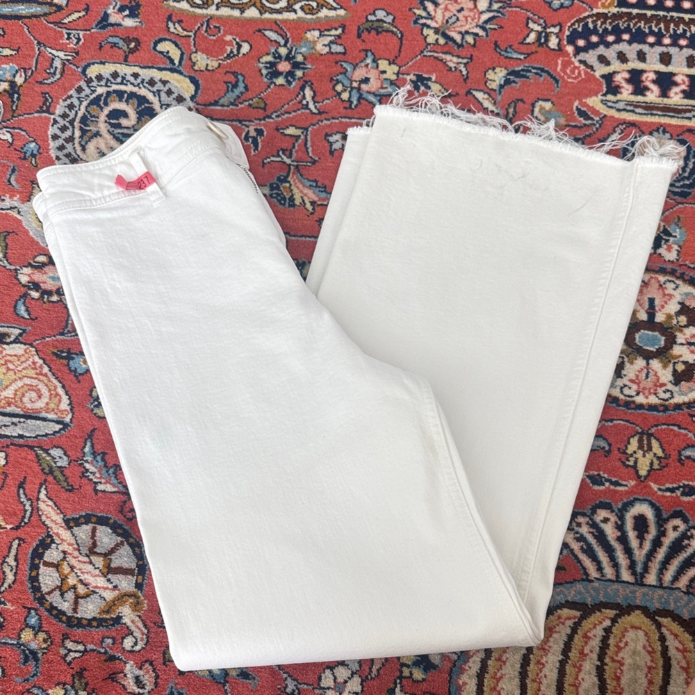 [Zara] High Waisted Marine White Cropped Women's Jeans